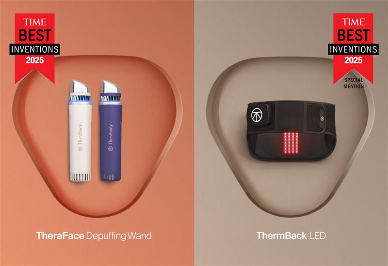 Therabody's TheraFace Depuffing Wand and ThermBack LED recognized on Time's Best Inventions of 2025