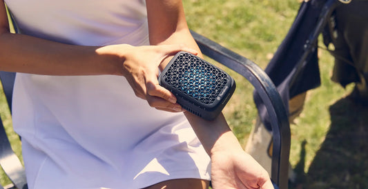 Woman using palm cooling